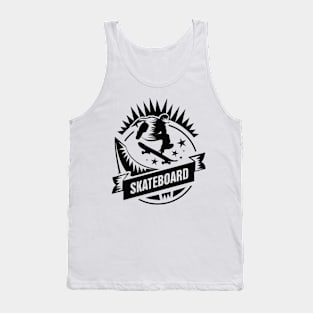 Skateboarding a Skater Jumping Across the Sky Skateboarding Tank Top